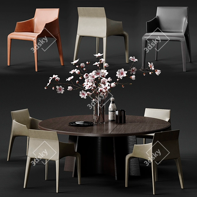 Modern Elegance: Seattle Armchair & Kensington Table 3D model image 1