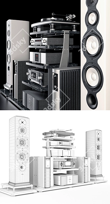 Ultimate Hi-Fi System: Mark-Levinson & Revel 3D model image 3