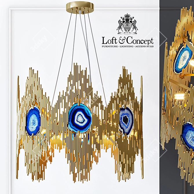 Calypso Chandelier 8-Light Art-Deco 3D model image 1