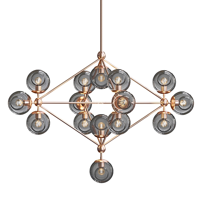 Bronze Smoke Modo Chandelier: A Stunning Roll & Hill Creation 3D model image 1