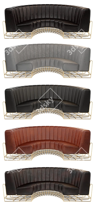 Premium Leather Sofa 3D model image 2