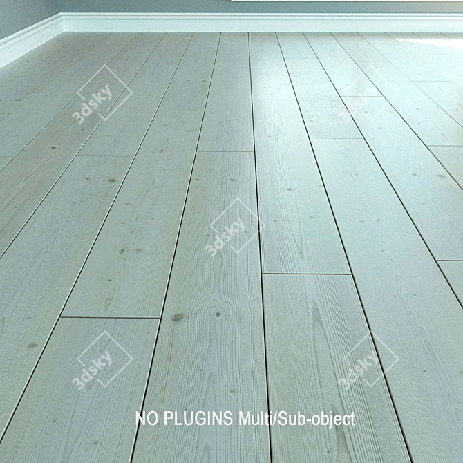 Whitewashed Fir Laminate Flooring 3D model image 2