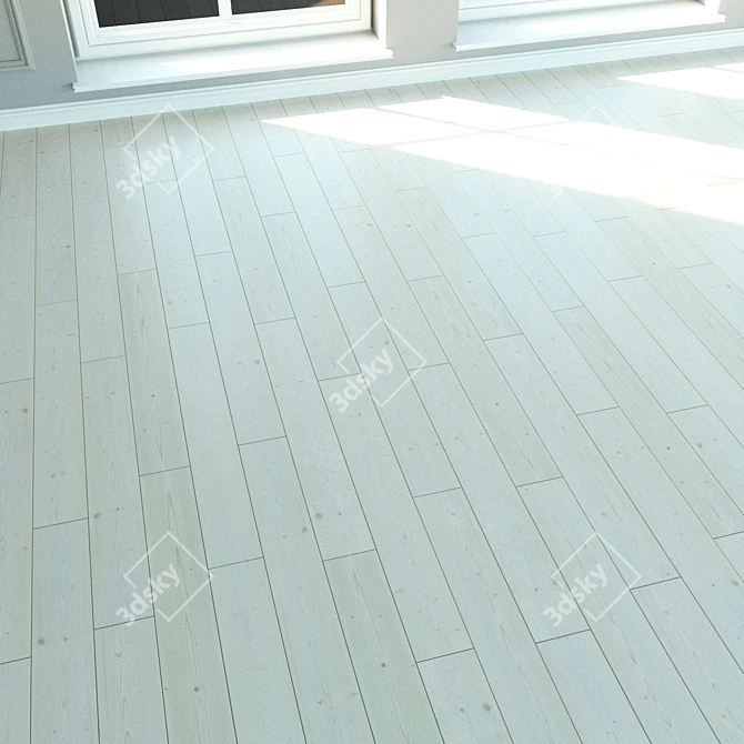 Whitewashed Fir Laminate Flooring 3D model image 1