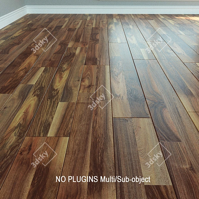 Natural Wood Laminate Flooring 3D model image 1