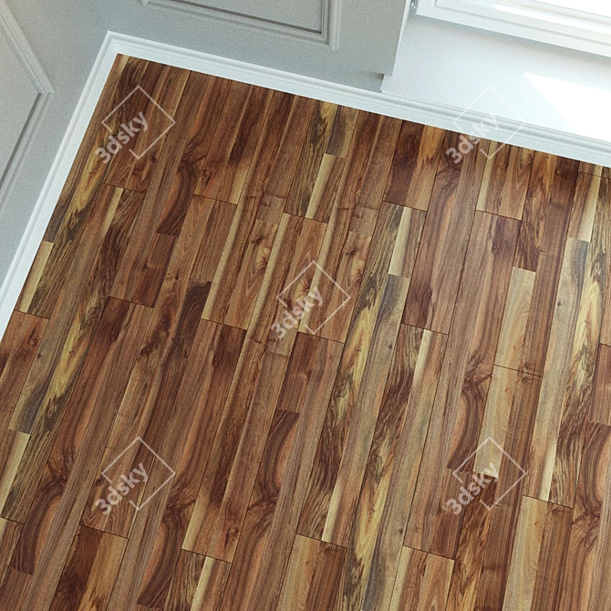 Natural Wood Laminate Flooring 3D model image 3