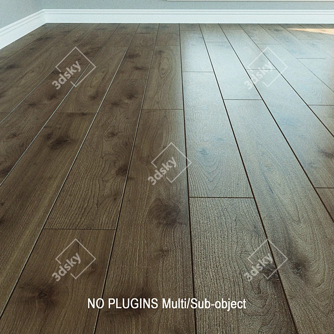 Natural Wood Laminate Flooring 3D model image 1