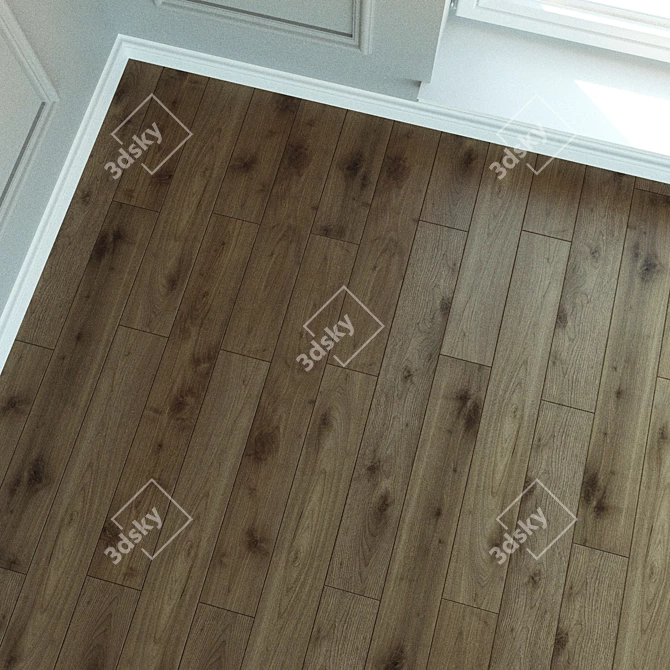 Natural Wood Laminate Flooring 3D model image 3