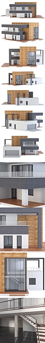 Contemporary Villa with Coronia and V-ray Materials 3D model image 2