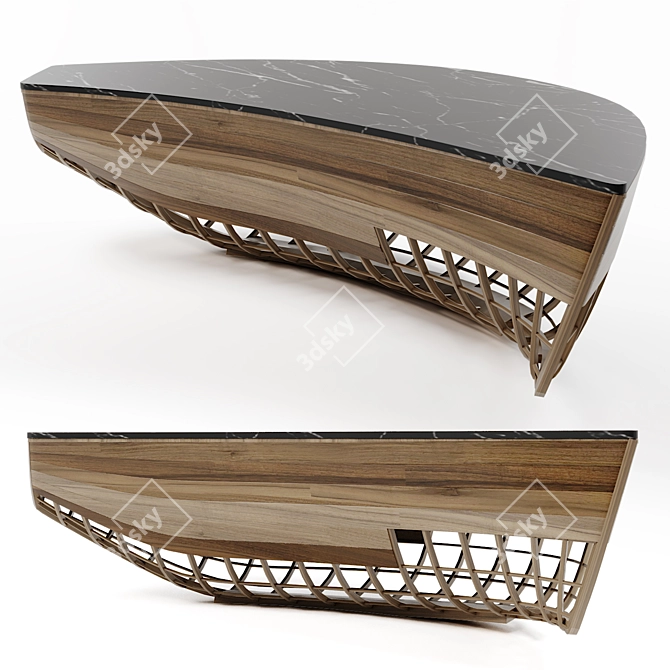 Elegant Boat Table: Perfect for Projects 3D model image 1