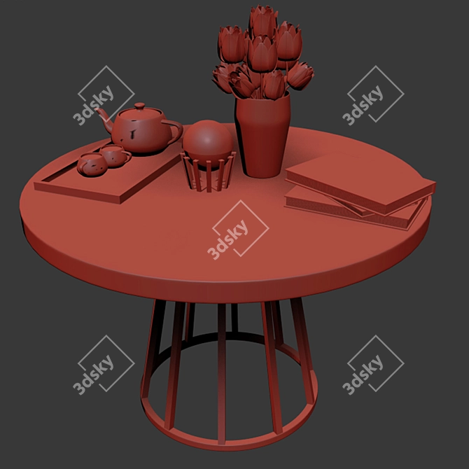 Elegant Pomeroy Barrel Chair Set 3D model image 3