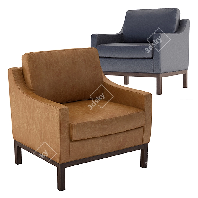 Dale Leather Armchair: Stylish Comfort for Any Space 3D model image 1