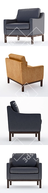 Dale Leather Armchair: Stylish Comfort for Any Space 3D model image 2