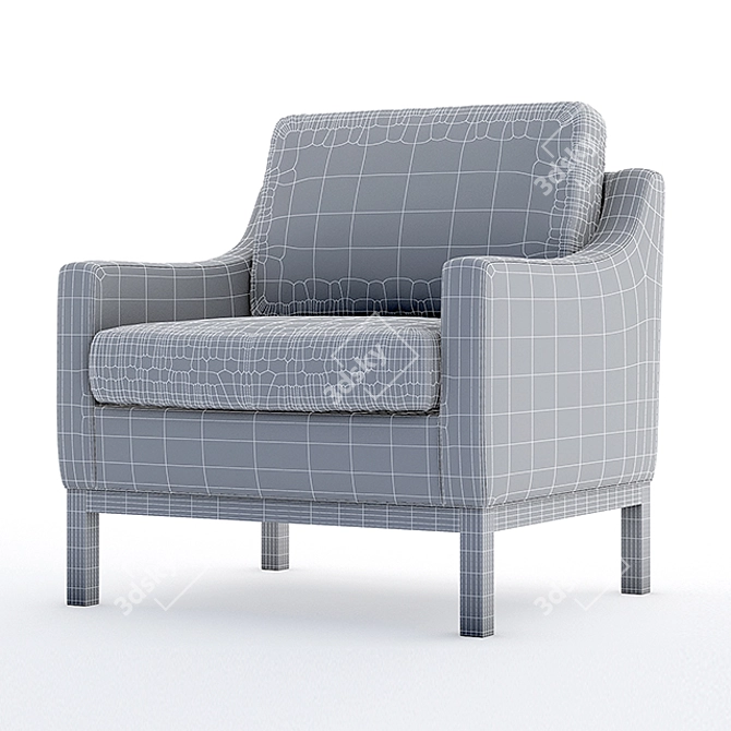 Dale Leather Armchair: Stylish Comfort for Any Space 3D model image 3