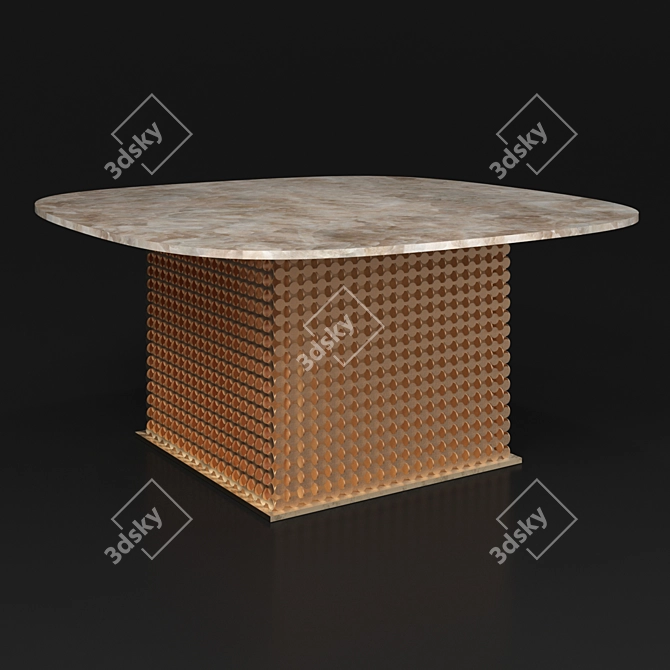 Penny Table: Elegance in Brass 3D model image 1