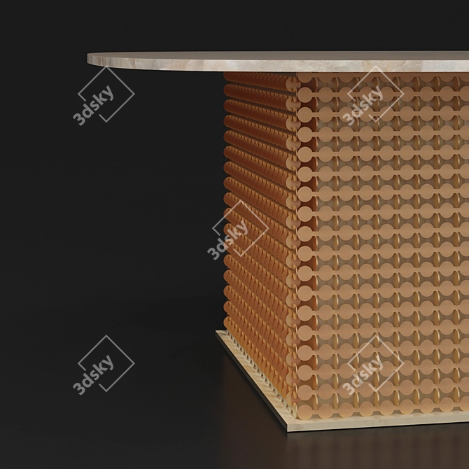 Penny Table: Elegance in Brass 3D model image 2