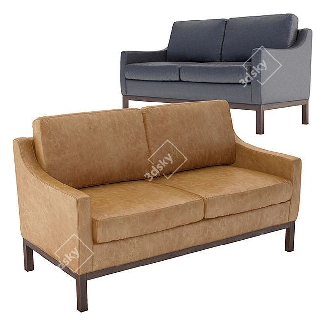 Sleek Leather Sofa: Versatile, Stylish 3D model image 1