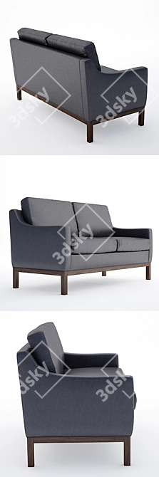 Sleek Leather Sofa: Versatile, Stylish 3D model image 2