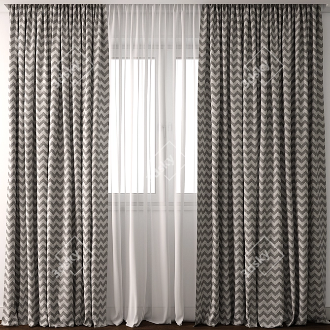 Exquisite Curtain Model: 3DS Max & OBJ Archive 3D model image 1