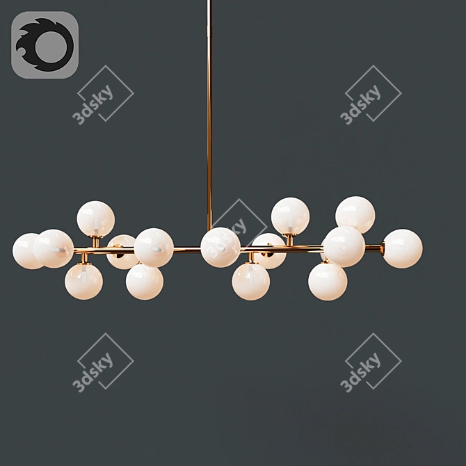 Industrial Loft Bubble Stik Chandelier 3D model image 1