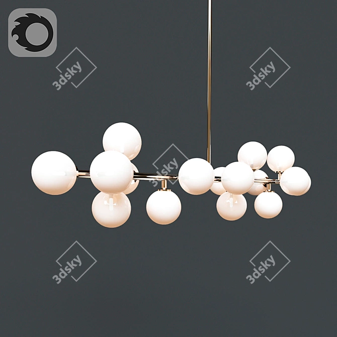 Industrial Loft Bubble Stik Chandelier 3D model image 2