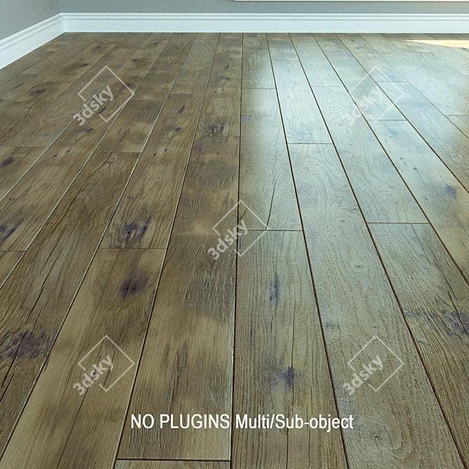 Natural Wood Laminate Flooring 3D model image 1