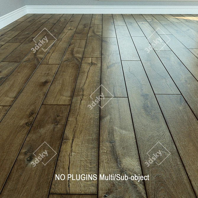 Natural Oak Laminate Flooring 3D model image 1