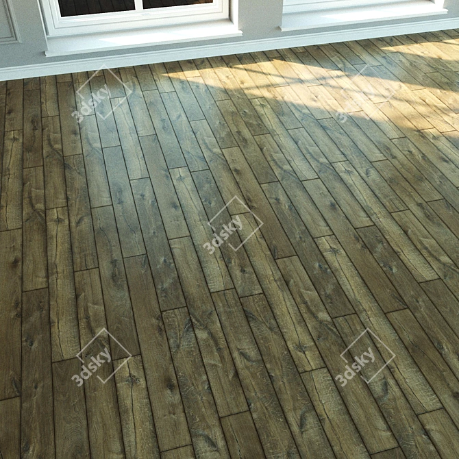 Natural Oak Laminate Flooring 3D model image 2