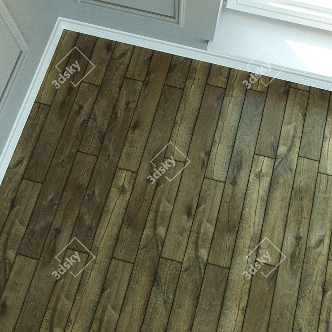 Natural Oak Laminate Flooring 3D model image 3