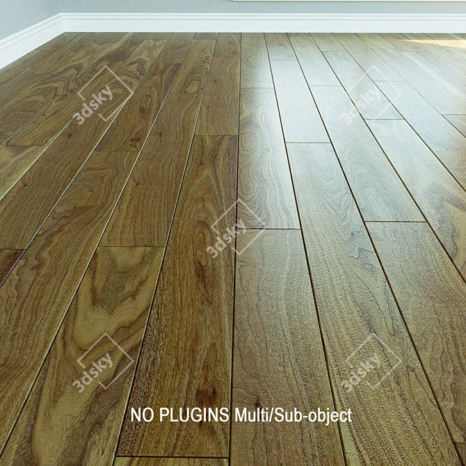 Natural Wood Laminate Flooring 3D model image 1