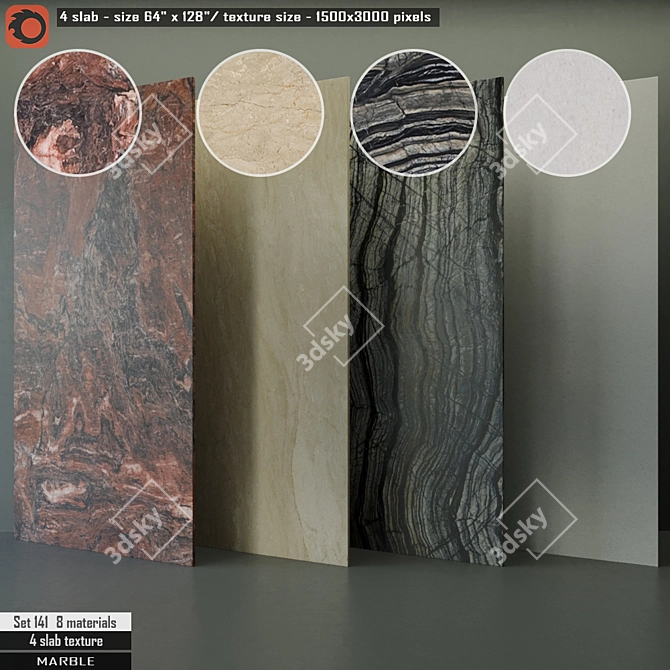 Luxury Marble Slab Set 3D model image 1