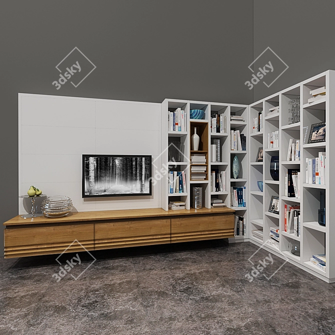 Minimalist Cabinet and Shelving 3D model image 1