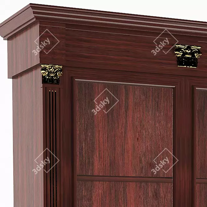 Sleek Hallway Wardrobe Cabinet 3D model image 3