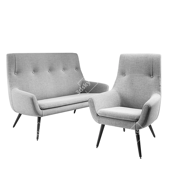 Cozy and Stylish Hemstanäs Sofa 3D model image 1