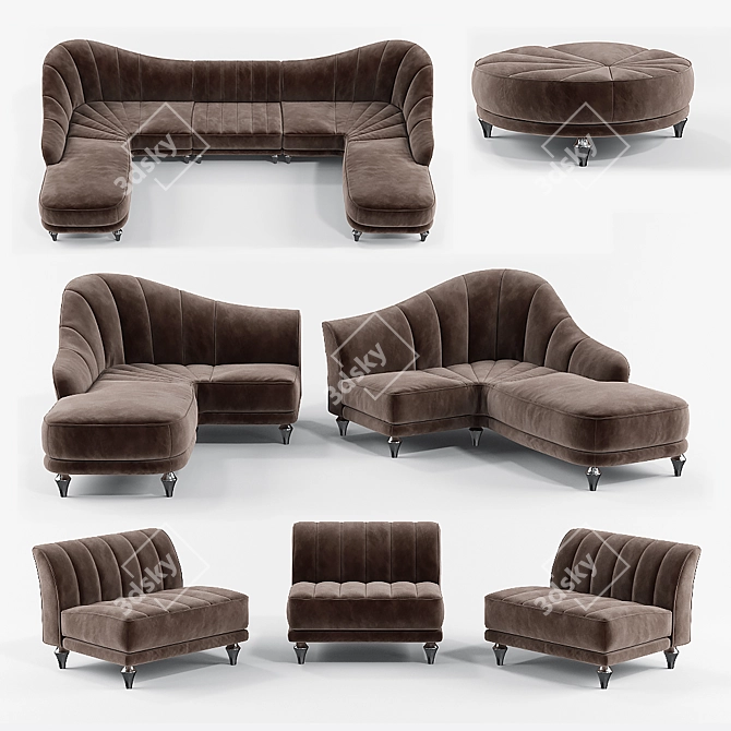 Luxury Comfort: Visionnaire Berkano Sofa 3D model image 2