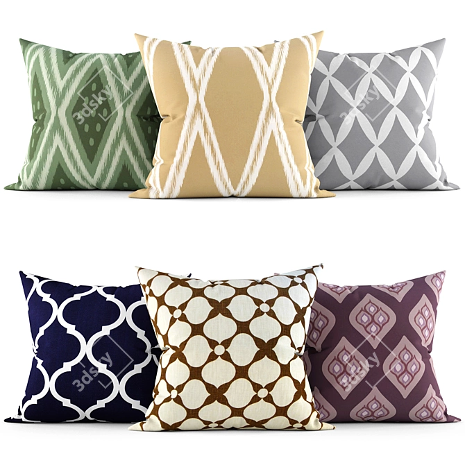 Elegant Home Decor Pillows 3D model image 1