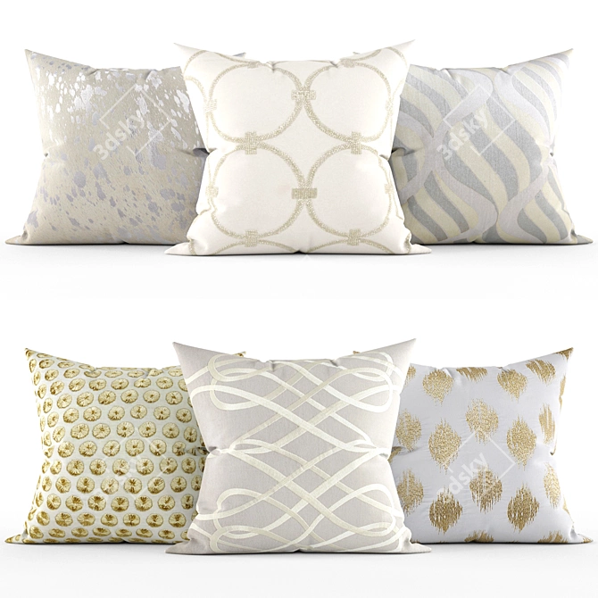 Artistic Accent Pillows 3D model image 1