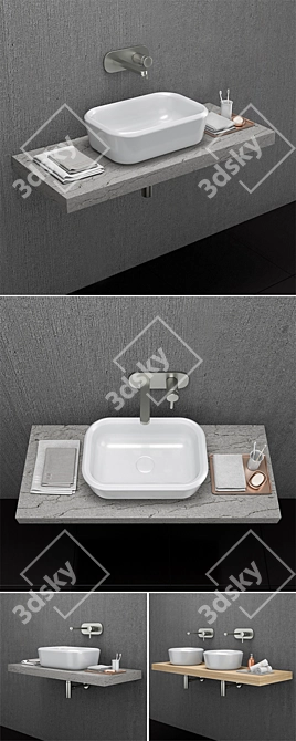 Hatria Pencil Washbasins: Sleek Design, Superior Quality 3D model image 2