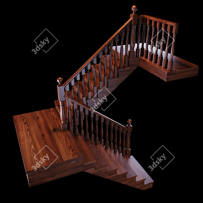 Versatile Staircase: Two Options 3D model image 2