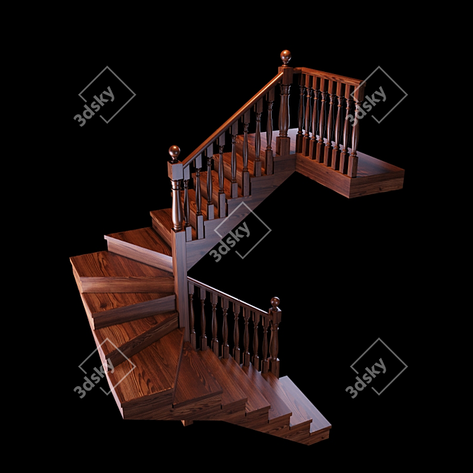 Versatile Staircase: Two Options 3D model image 3