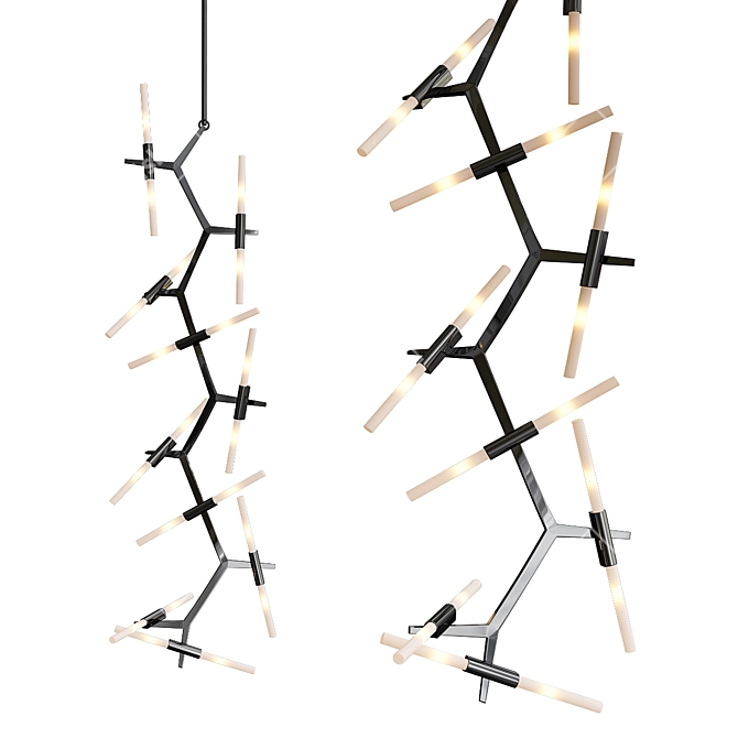 Elegant Agnes Black Chandelier 3D model image 1