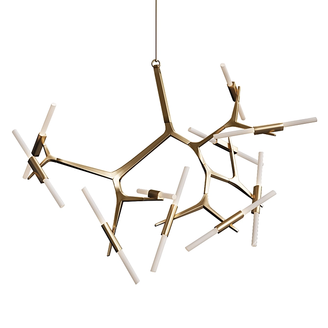 Brass Agnes Chandelier: 20 Light Elegance 3D model image 1