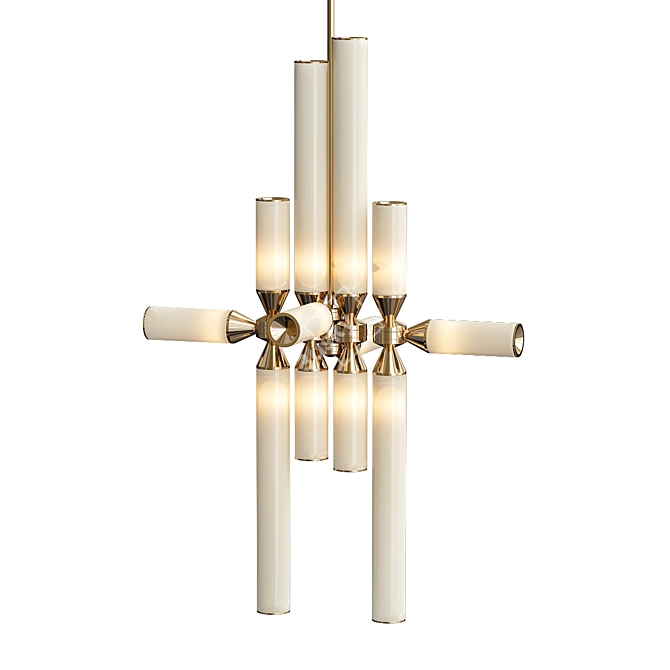 Elegant Golden Castle Pendant 3D model image 1