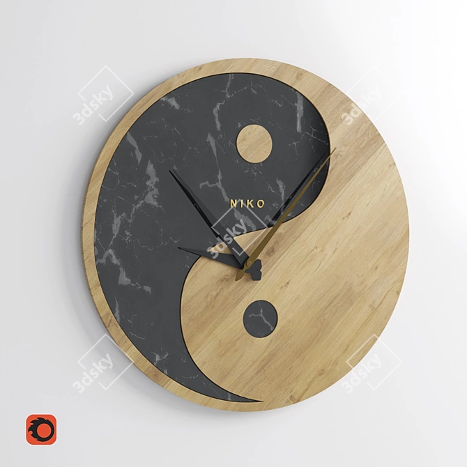 Niko 003 Clock: Sleek Modern Design 3D model image 1