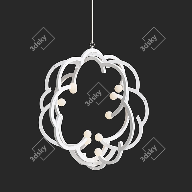 Sleek Gray Blow Pendant 3D model image 1