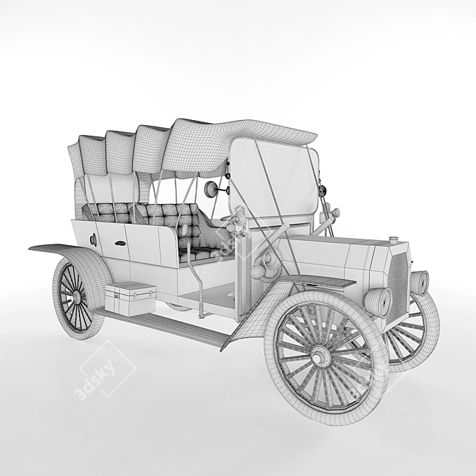 Vintage Classic Car 3D model image 2