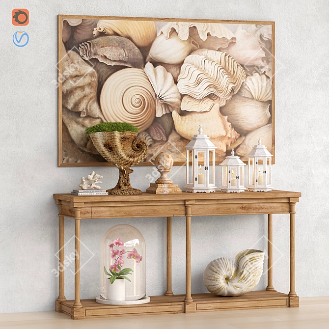 Monroe Console Set: Decorative Table with Accessories 3D model image 1