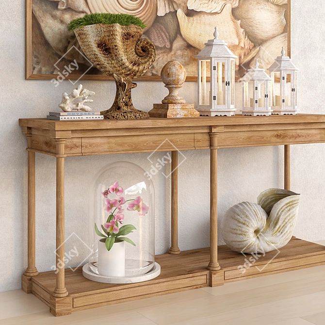 Monroe Console Set: Decorative Table with Accessories 3D model image 2