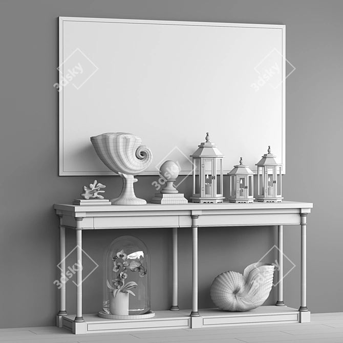 Monroe Console Set: Decorative Table with Accessories 3D model image 3