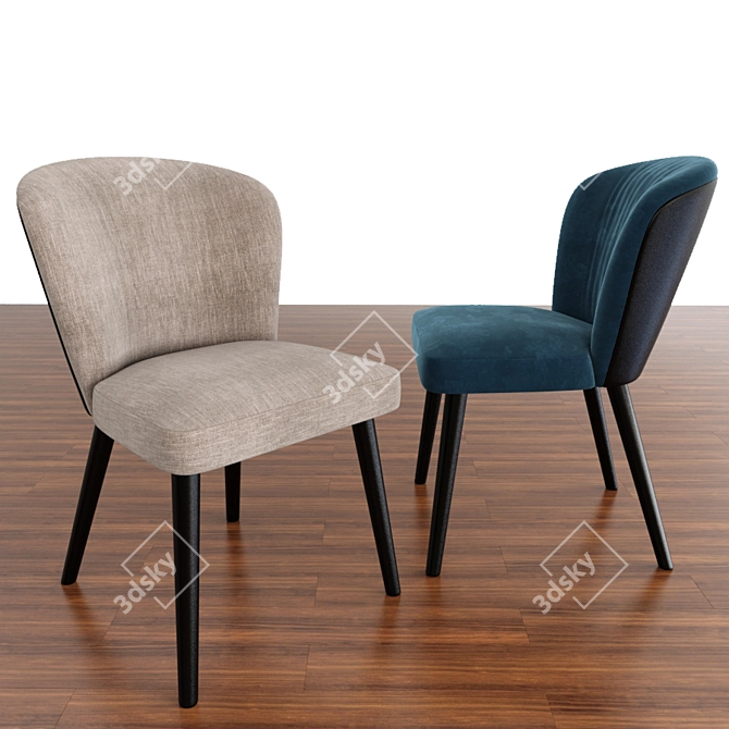 Contemporary Minotti Aston Chair: Parquet-Inspired Design 3D model image 1