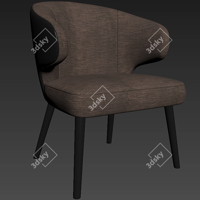 Elegant Aston Lounge Chair with Parquet 3D model image 2